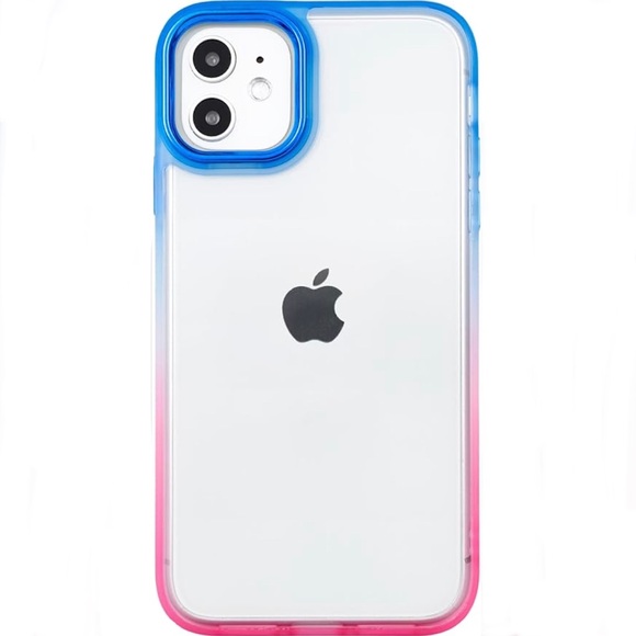 Blue-Pink Clear iPhone 13 Pro Max Case - Picture 1 of 3
